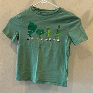 Gap Green Kids Shirt with Fun Vegetable Print sz x
